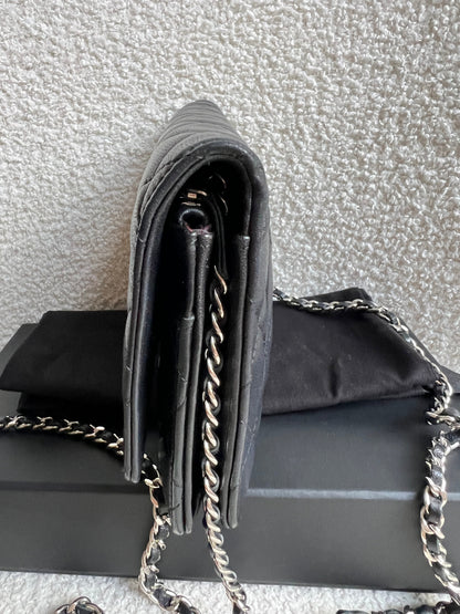 Chanel Wallet on Chain in Black Lambskin Silver Hardware (RRP £2,930)