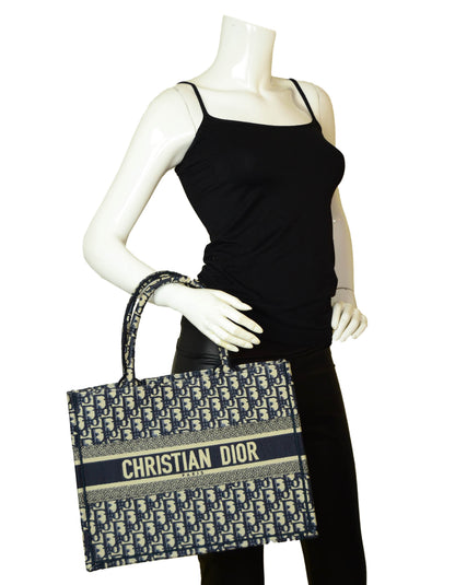 Christian Dior 2020 Blue Oblique Monogram Small Book Tote Bag