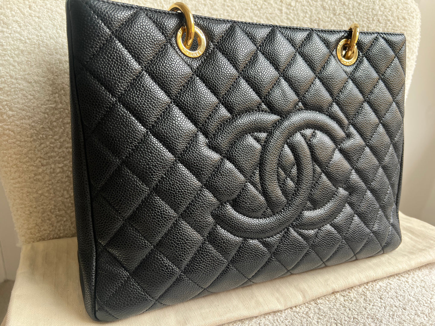 Chanel Black Caviar Grand Shopper Tote Gold Hardware (GST)