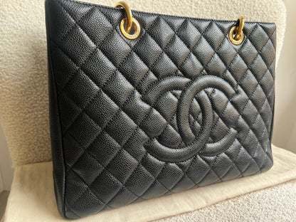 Chanel Black Caviar Grand Shopper Tote Gold Hardware (GST)