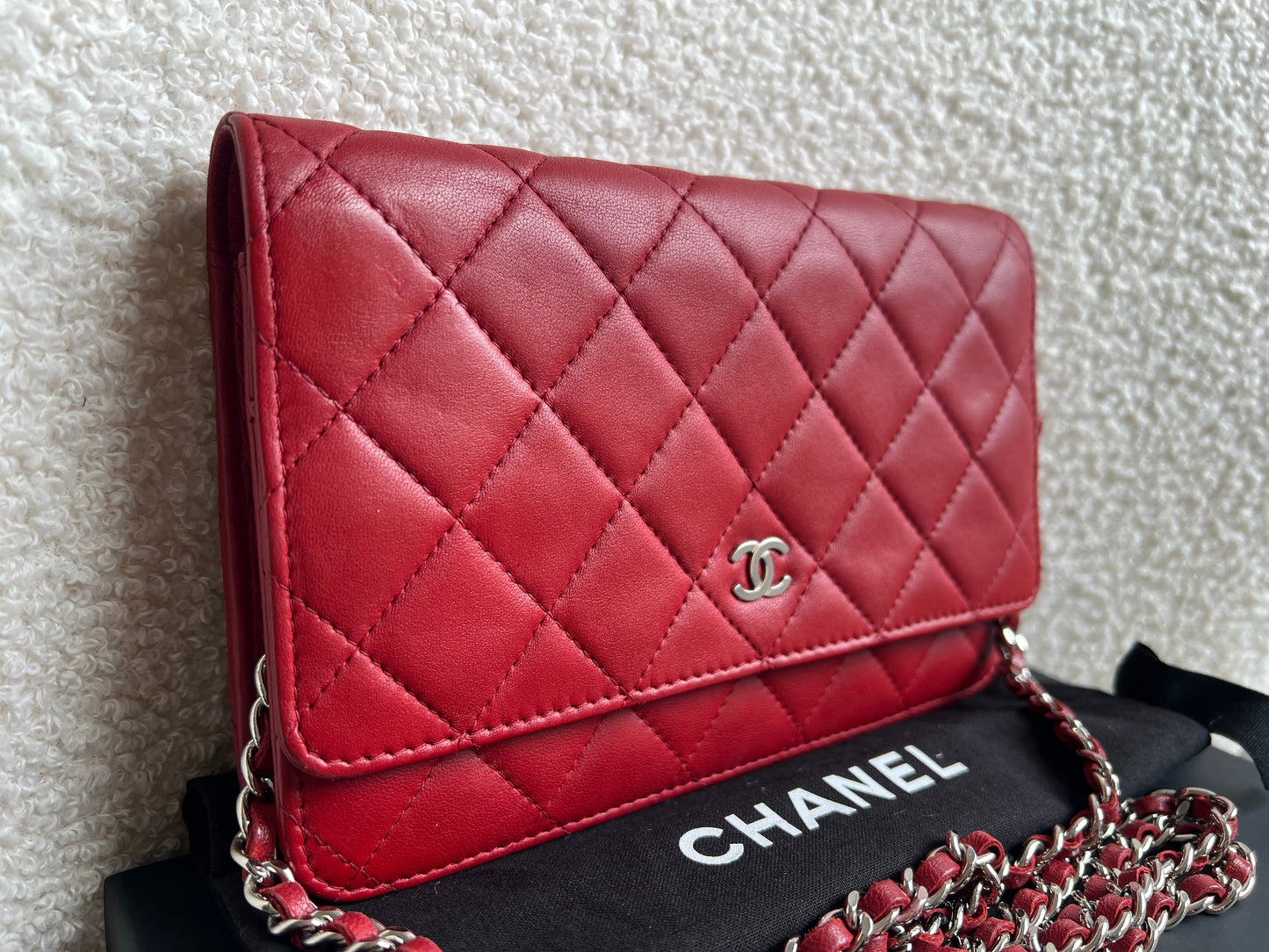 Chanel Red Lambskin Wallet on Chain (RRP £2,930)