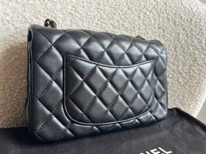 Chanel Mini Rectangular Classic Flap in Black Lambskin (RRP £4,390)