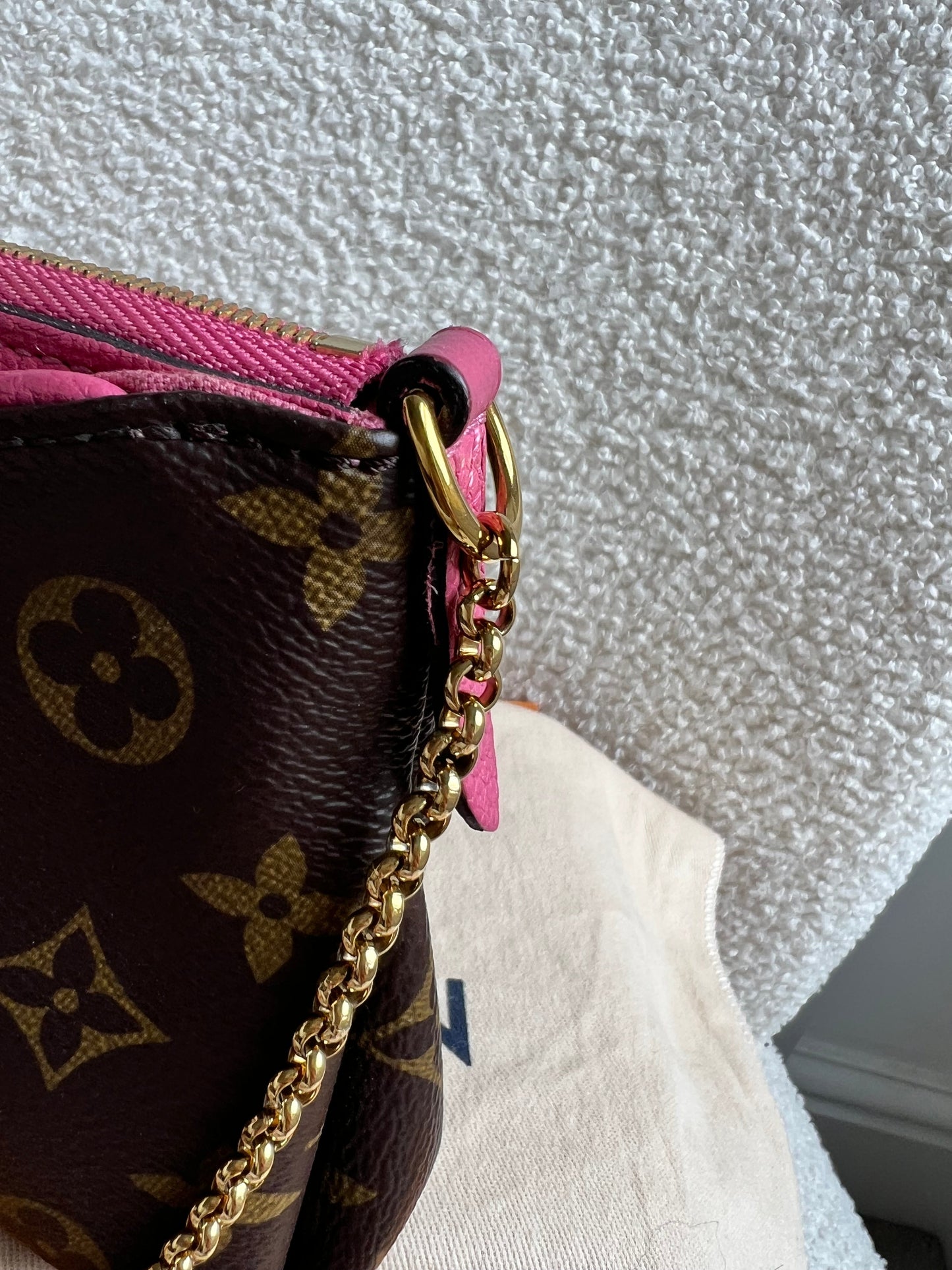 Louis Vuitton Pink and Monogram Pallas Pochette