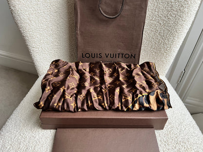 Louis Vuitton Brown Leopard Print Monogram Silk Shawl