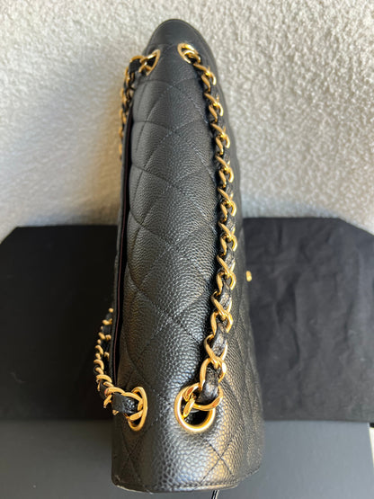 Chanel Jumbo Double Flap in Black Caviar with gold hardware (RRP £9830)