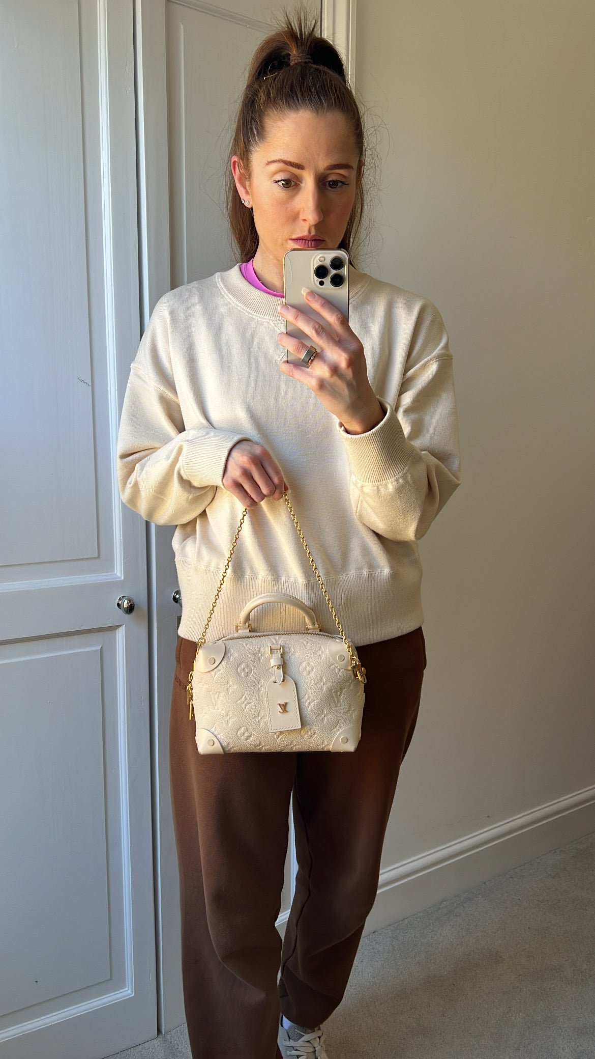Louis Vuitton Cream Empreinte Petite Malle Souple Bag (RRP £2420)