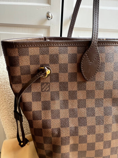 Louis Vuitton Neverfull MM Damier Ebene Rose Ballerine (RRP £1470)