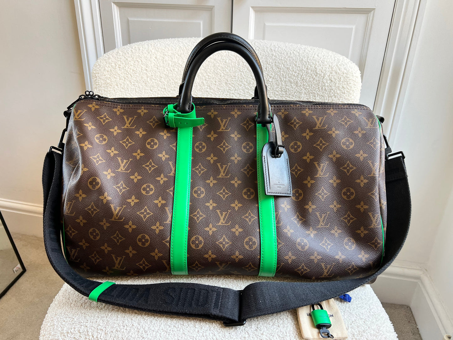 Louis Vuitton Keepall Bandouliere 50 Monogram Macassar and Minty Green (RRP £2,520)