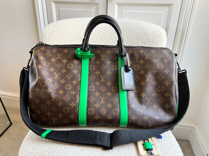 Louis Vuitton Keepall Bandouliere 50 Monogram Macassar and Minty Green (RRP £2,520)
