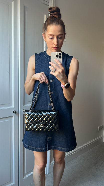 Chanel Medium Classic Flap in Black Patent Leather