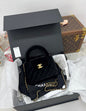 Chanel Kelly Velvet Black Shoulder Bag
