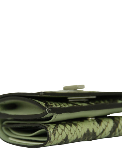 Fendi Green Tea Python Micro Trifold Wallet