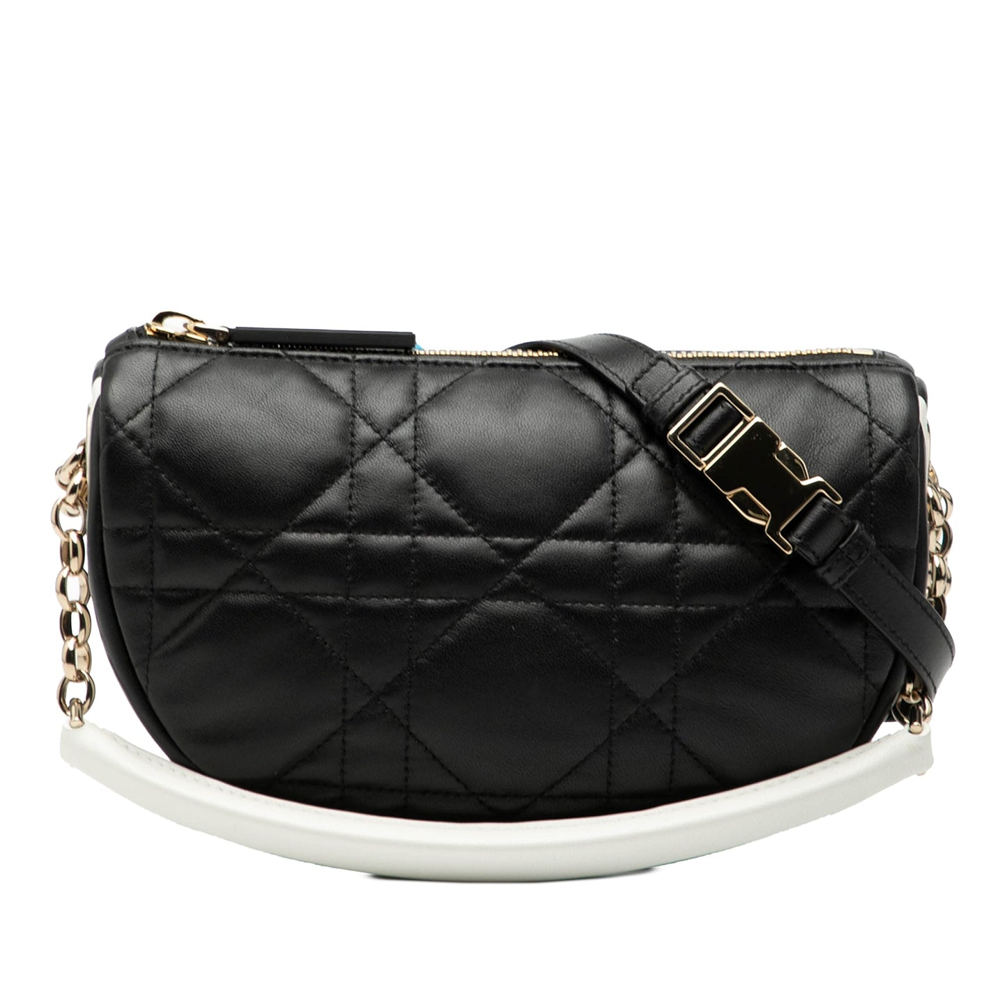 Black Dior Small Lambskin Cannage Dior Vibe Hobo Satchel
