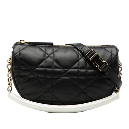 Black Dior Small Lambskin Cannage Dior Vibe Hobo Satchel