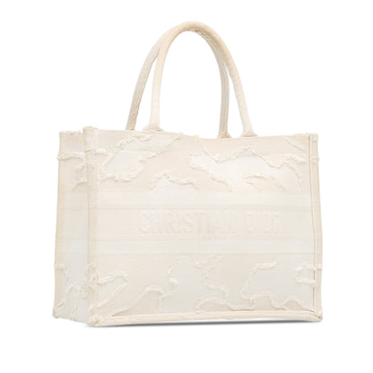 Dior Book Tote Leather Tote Bag White