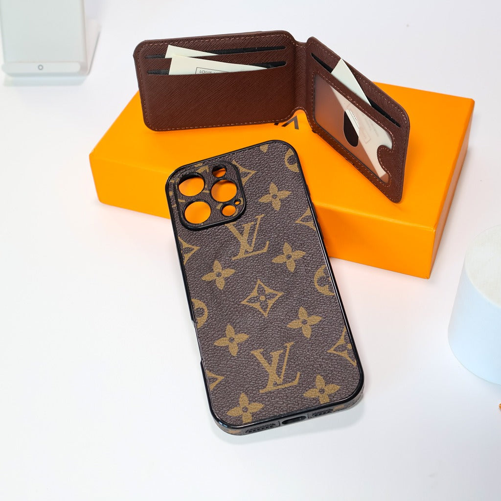 Alphabet Plaid MagSafe Magnetic Card Wallet iPhone Case