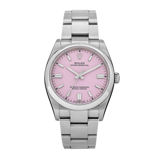 Stainless Steel 36mm Oyster Perpetual Watch Candy Pink 126000
