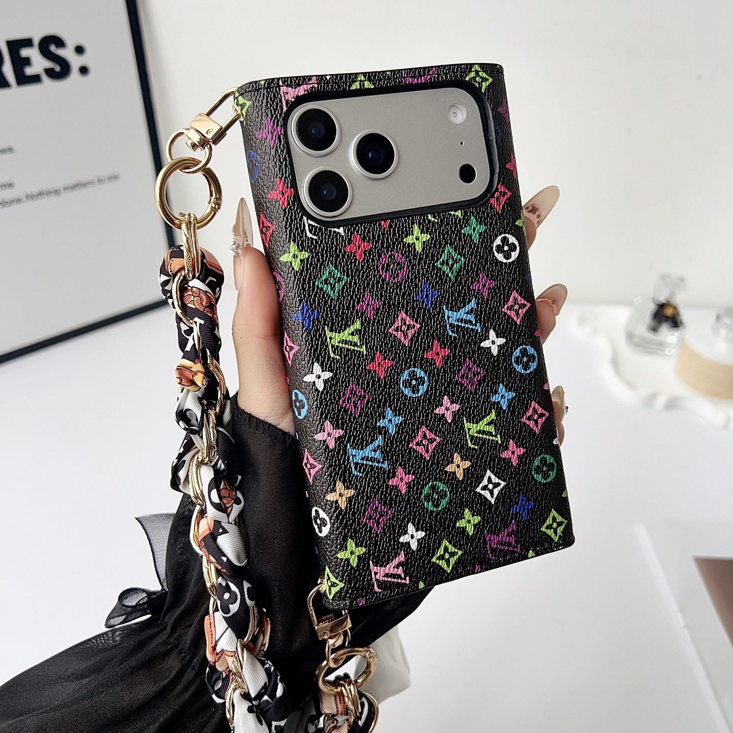 Multicolor Style Crossbody Case Wallet iPhone Case