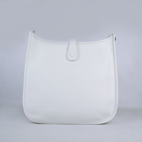 Luxury Hermes Evelyne I Handbag White Silver