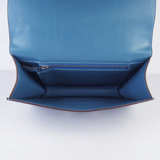 Luxury Hermes Constance Cowskin Leather Bag Blue Silver