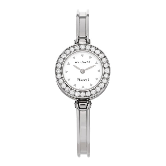 Stainless Steel Diamond Bezel 22mm B.Zero1 Quartz Watch White