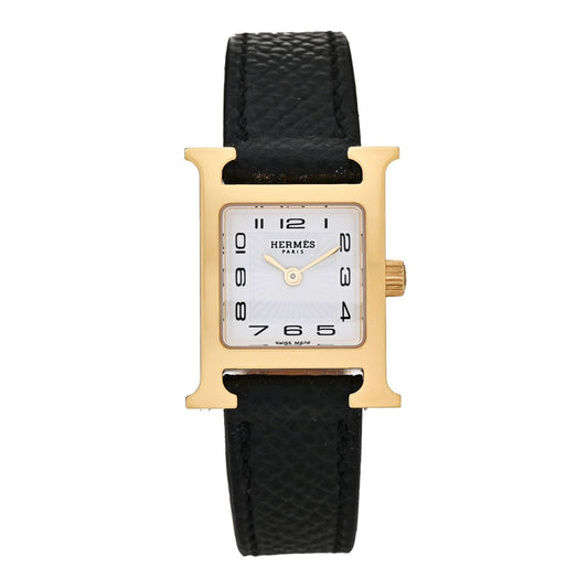 Stainless Steel Epsom 17.2mm Heure H Hour Quartz Watch Noir