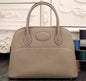 Luxury Hermes Bolide 31Cm Togo Leather Light Grey Bag