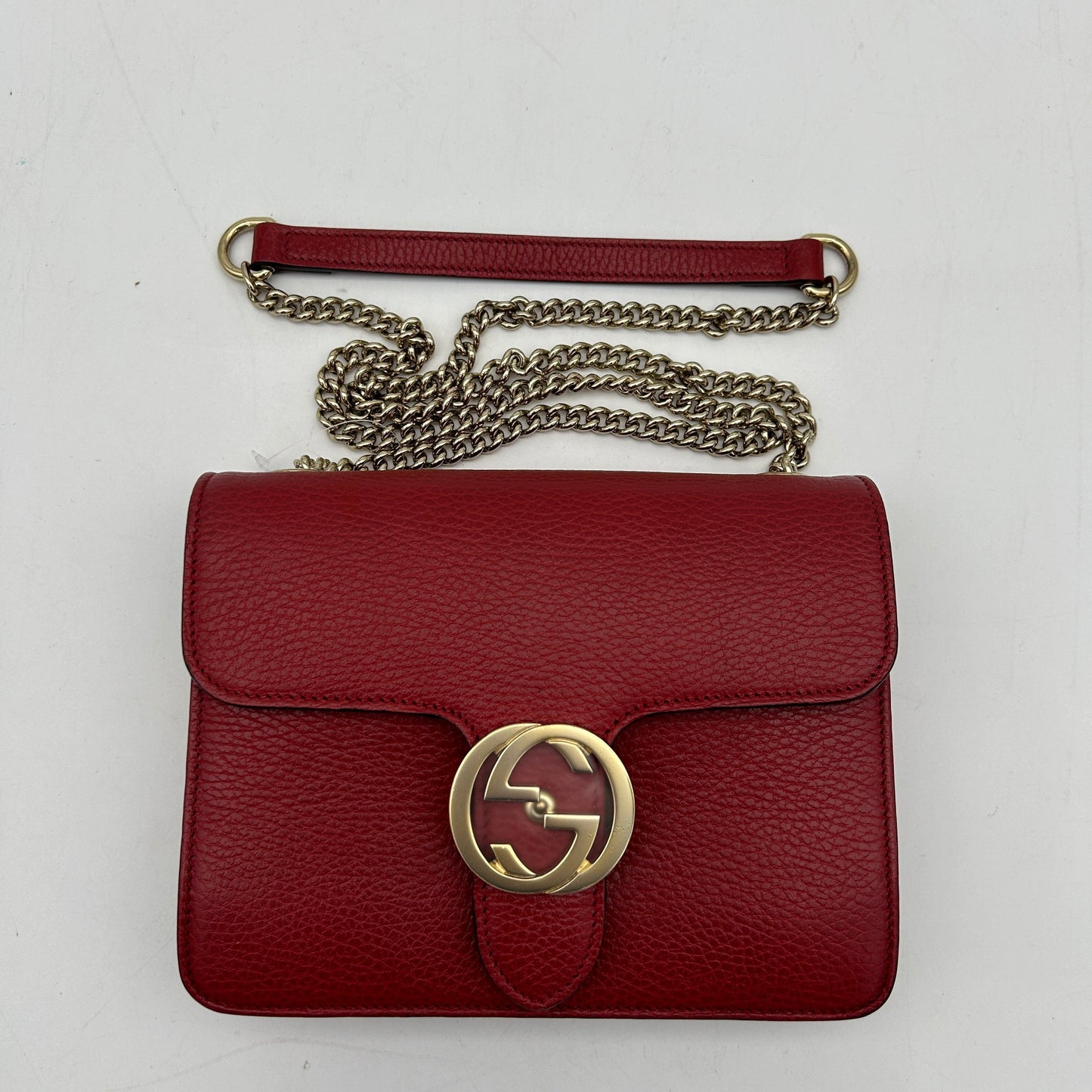 Gucci Interlocking Red Small Crossbody Chain Bag