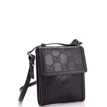 Flap Crossbody Bag GG Embossed Perforated Leather Small