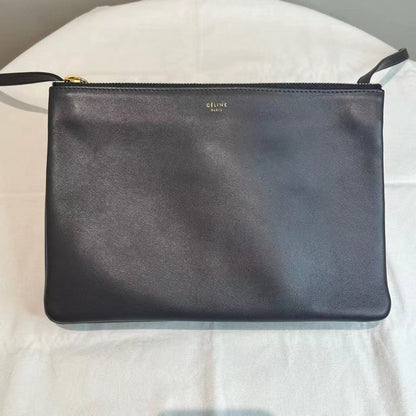 Trio leather crossbody bag Celine Navy TT 0039