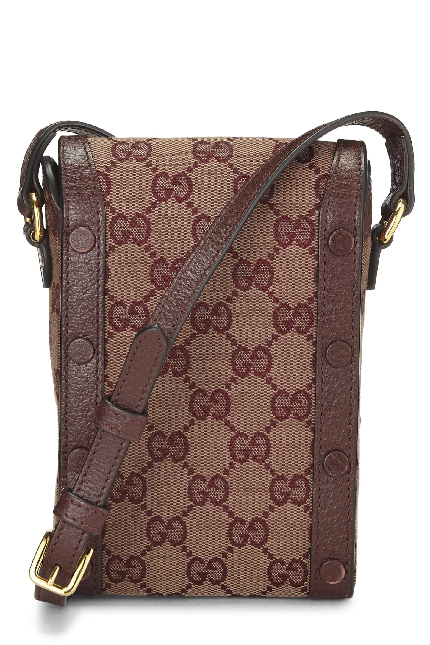 Gucci,  Burgundy Original GG Canvas Horsebit Crossbody, Burgundy