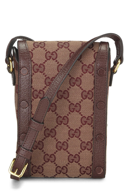 Gucci,  Burgundy Original GG Canvas Horsebit Crossbody, Burgundy