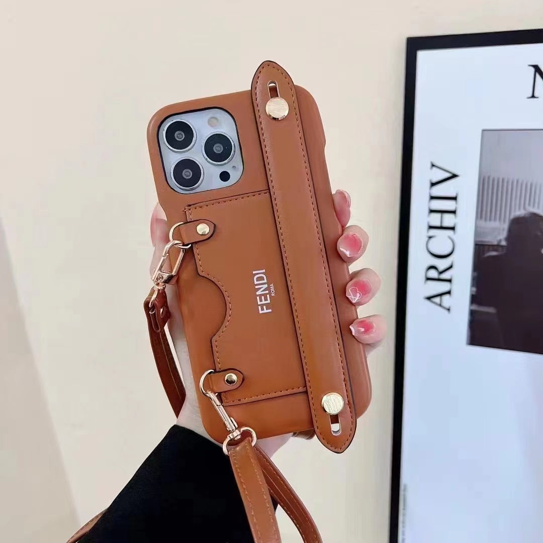 Designer Crossbody iPhone Case Card Holder Lanyard