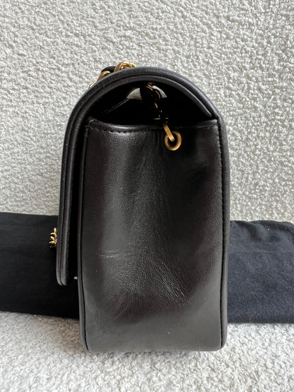Chanel Vintage Diana Flap Bag in Black Lambskin with 24k Hardware