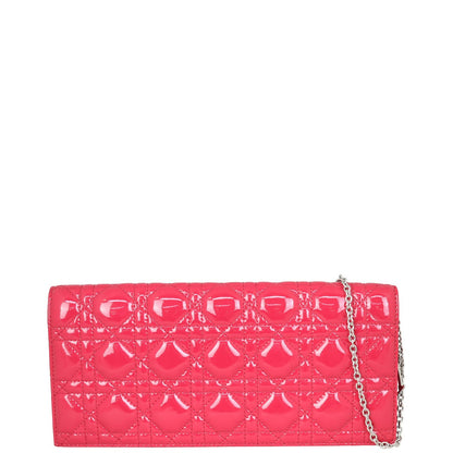 Dior Lady Dior Patent Cannage Chain Clutch