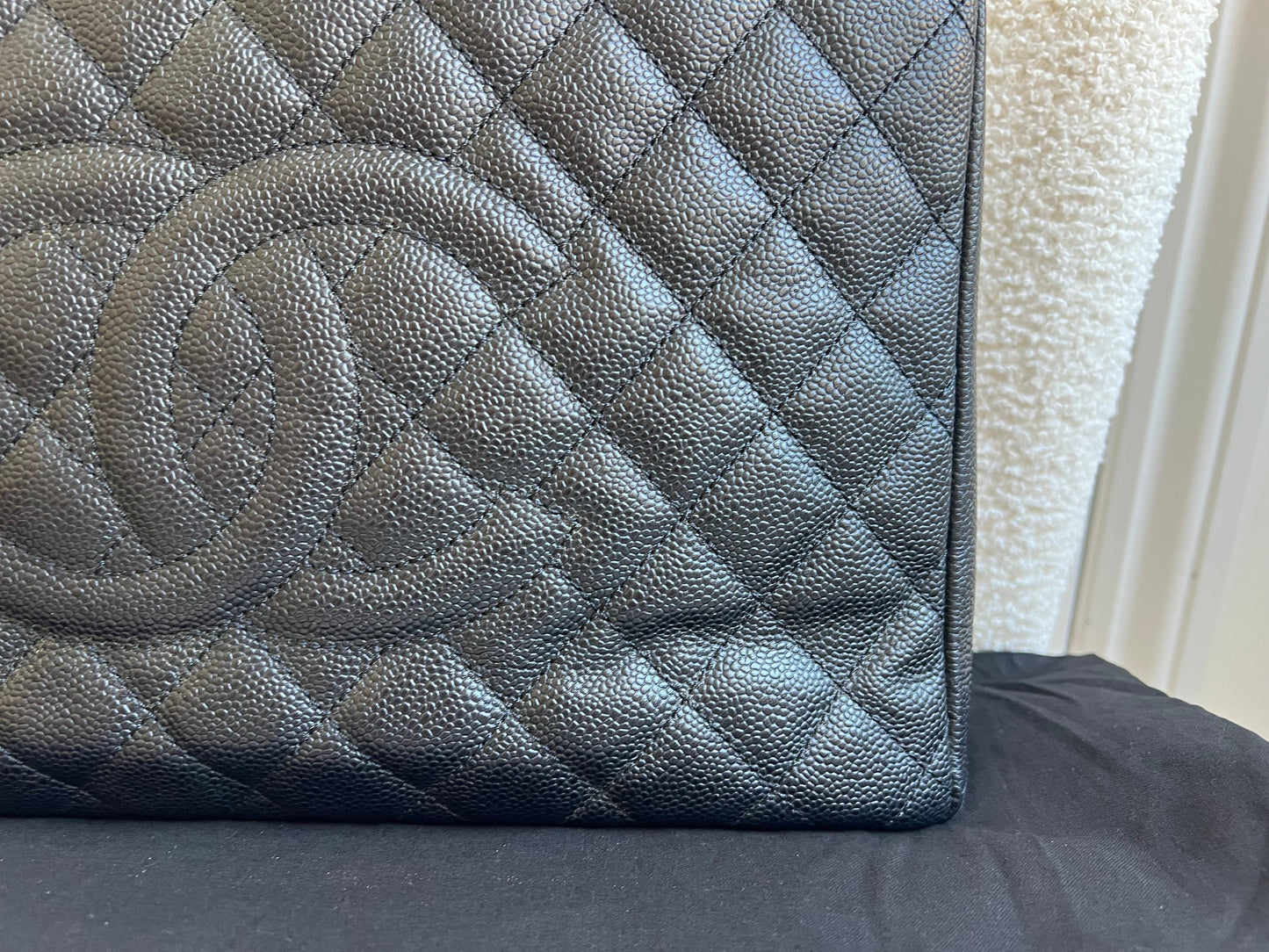 Chanel Black Caviar Grand Shopper Tote (GST) Silver Hardware