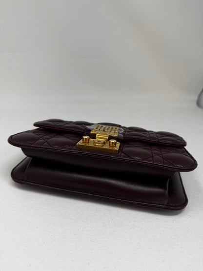 Miss Dior Leather Crossbody Bag Dior Burgundy In Leather Bj1-08