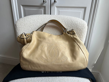 Chanel Beige Edgy Lambskin Large Hobo