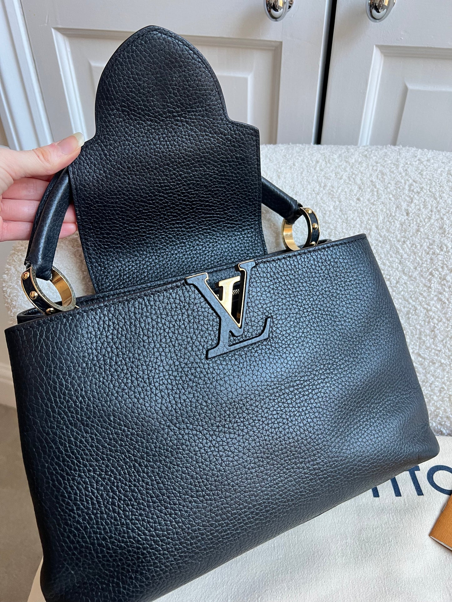 Louis Vuitton Capucines MM Black with Silver Hardware (RRP £4,350)