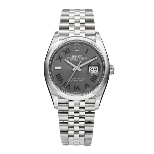 Stainless Steel 36mm Oyster Perpetual Wimbledon Datejust Watch Slate 126200