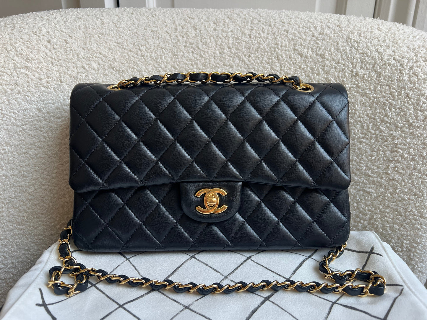 Chanel Medium Classic Flap in Black Lambskin Gold hardware (RRP £9090)