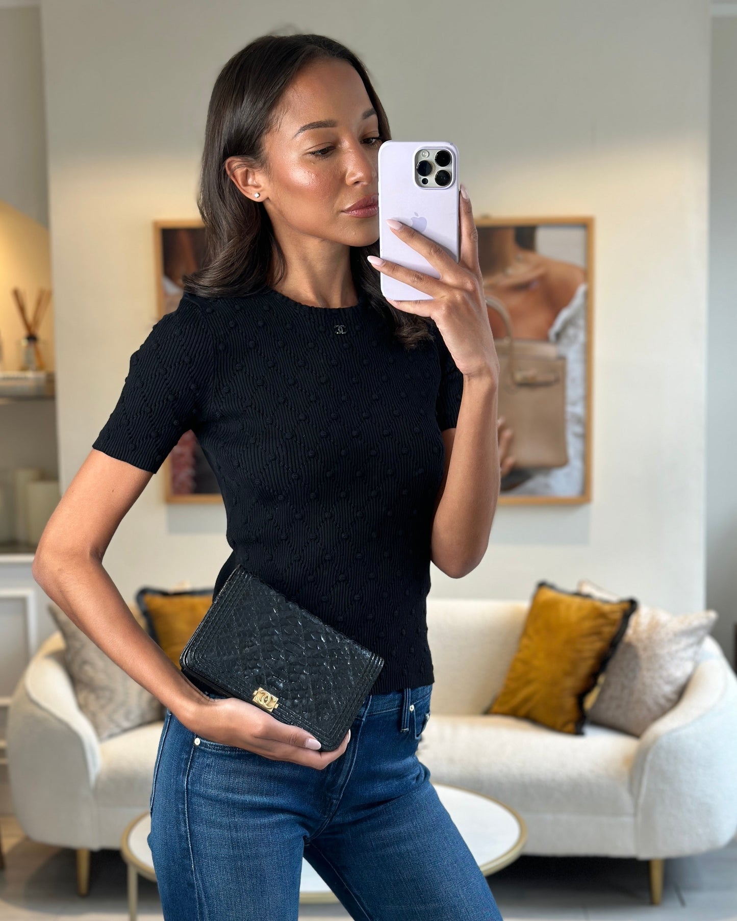 Chanel Boy Black Gold Chain Crossbody Style