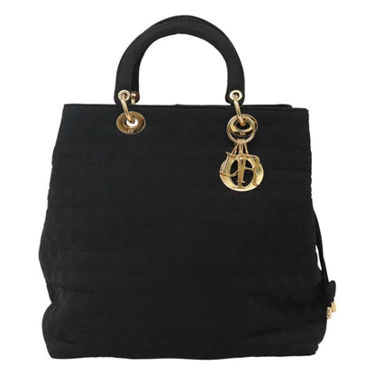 Christian Dior Lady Dior Bag Nylon Black Nylon Handbag