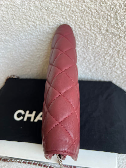 Chanel Burgundy Lambskin Wallet on Chain