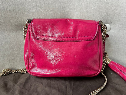 Gucci Pink Patent Mini Soho Chain Crossbody Flap Bag