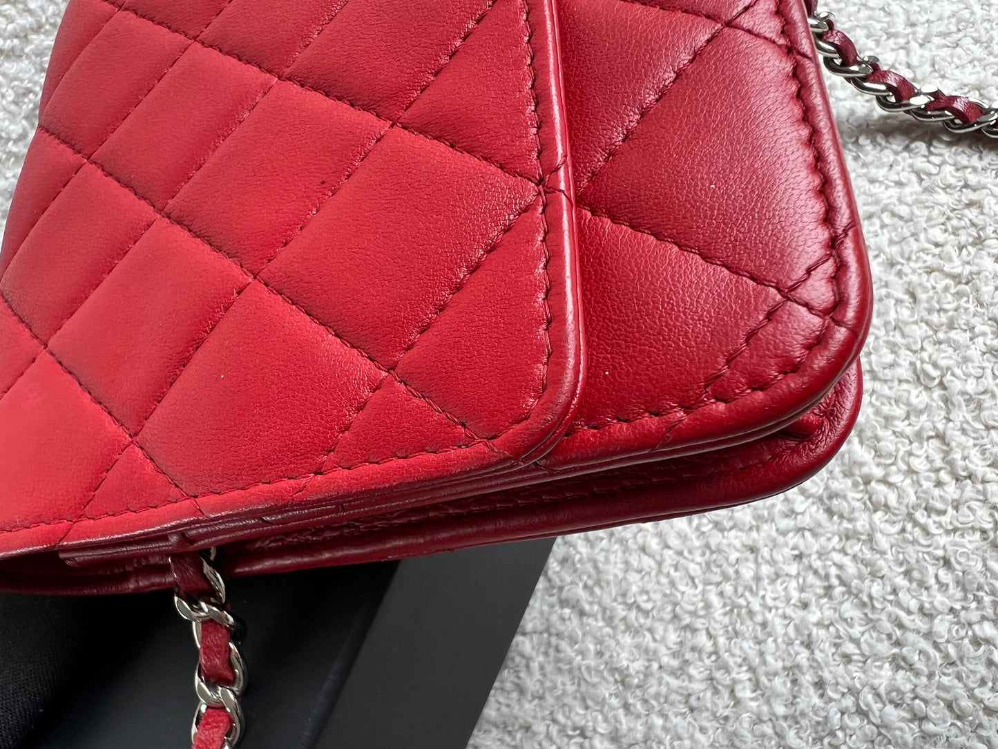 Chanel Red Lambskin Wallet on Chain (RRP £2,930)