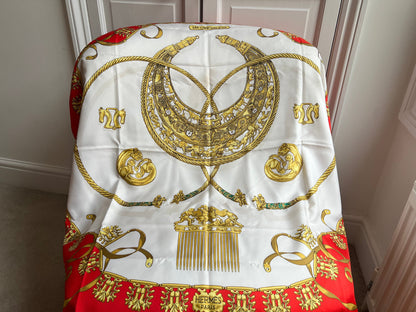 Hermès silk scarf "Les Cavaliers d'Or"
