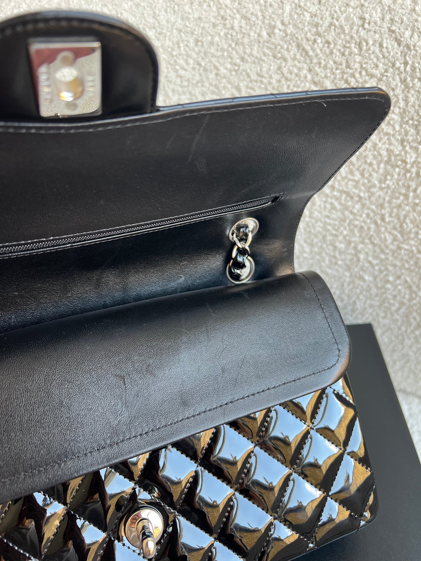 Chanel Medium Classic Flap in Black Patent Leather
