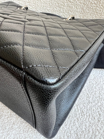 Chanel Black Caviar Grand Shopper Tote (GST) Silver Hardware