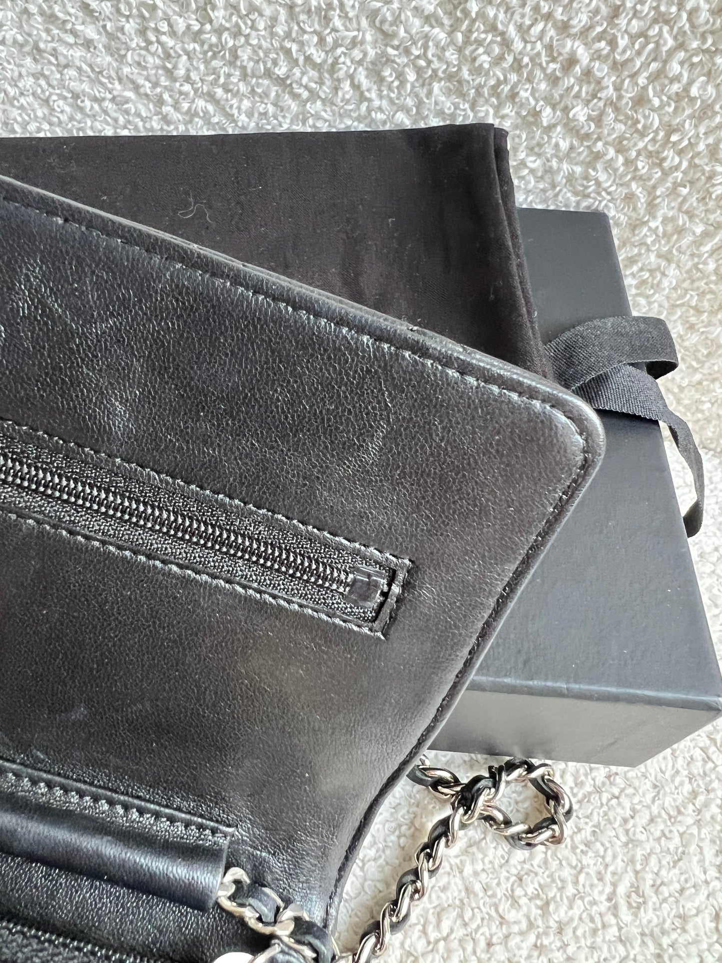 Chanel Wallet on Chain in Black Lambskin Silver Hardware (RRP £2,930)